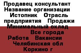 Продавец-консультант › Название организации ­ Истопник › Отрасль предприятия ­ Продажи › Минимальный оклад ­ 60 000 - Все города Работа » Вакансии   . Челябинская обл.,Коркино г.